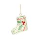 White papier-mâché Christmas stocking decoration, approx. 6 cm