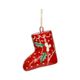 Red papier-mâché Christmas stocking decoration, approx. 6 cm