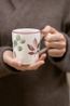 Earthenware mug with leaf motif, 300 ml