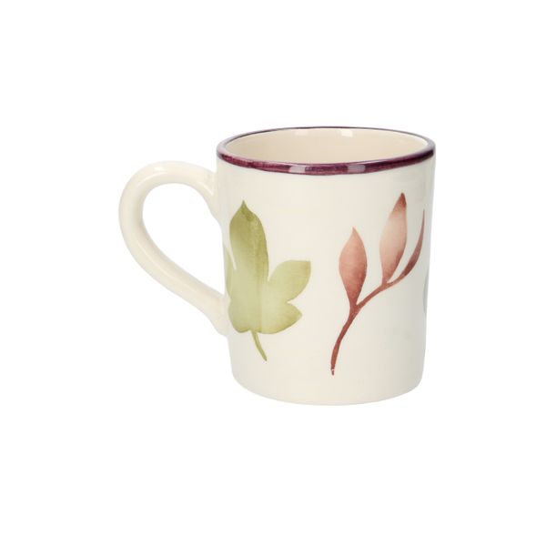 Earthenware mug with leaf motif, 300 ml