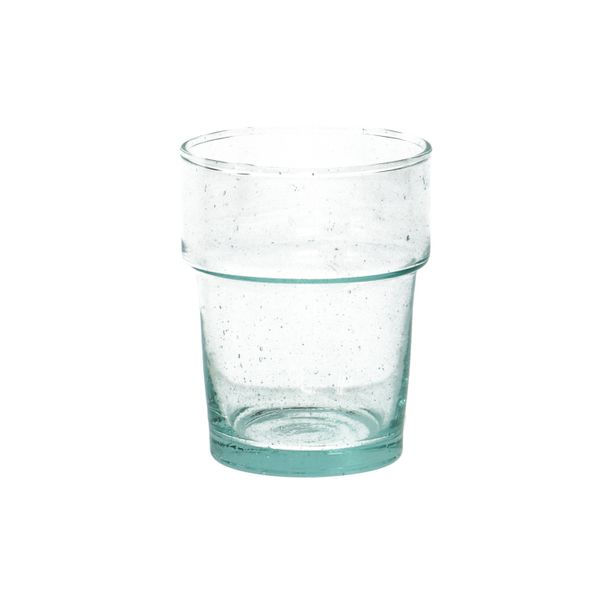 Stapelbaar glas, gerecycled glas, handgeblazen, 175 ml