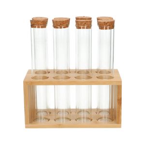 Heat-proof glass and cork tubes on a bamboo stand