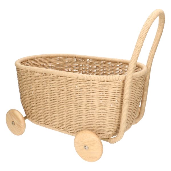 Papercord, metal and rubber wood toy wagon