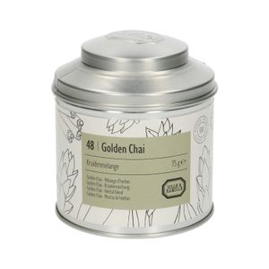 Tin of organic Golden Chai herb mix, 75 g