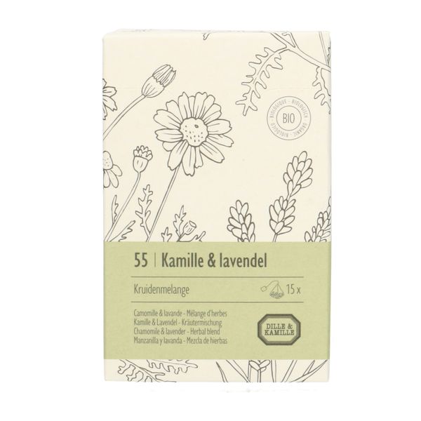 Organic camomile & lavender herb mix, 15 tea sachets