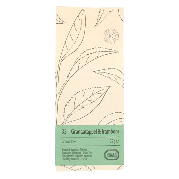 Granaatappel&framboos, biologisch, groene thee, zakje 75 gram