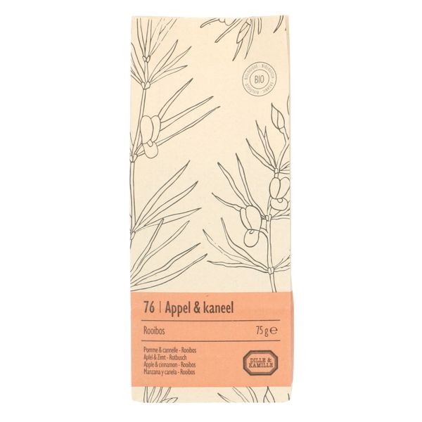 Appel&kaneel, biologisch, rooibos, zakje 75 gram