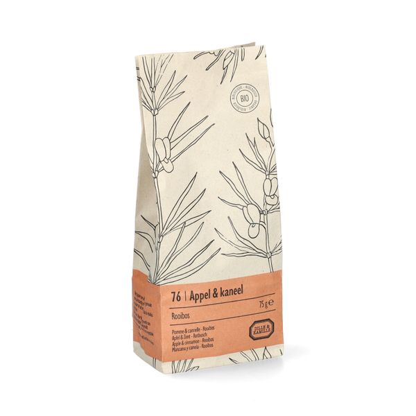 Appel & kaneel, biologisch, rooibos, zakje 75 gram