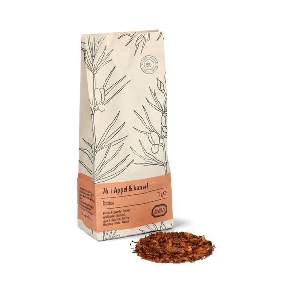 Appel & kaneel, biologisch, rooibos, zakje 75 gram