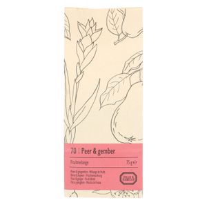 Peer & gember, fruitmelange, zakje 75 gram Peer & gember, fruitmelange, zakje 75 gram