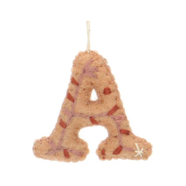 Christmas hanger, letter A, felt