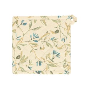 Manique, coton bio GOTS, fleurs d'hiver, bleu, 20 x 20 cm Manique, coton bio GOTS, fleurs d'hiver, bleu, 20 x 20 cm
