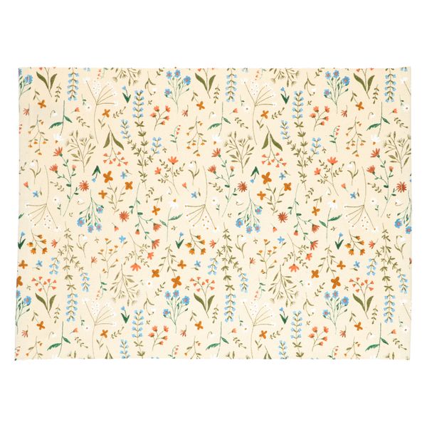 GOTS organic cotton placemat with meadow flower motif, 35 x 50 cm