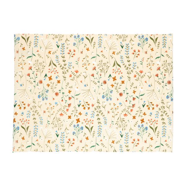 GOTS organic cotton placemat with meadow flower motif, 35 x 50 cm