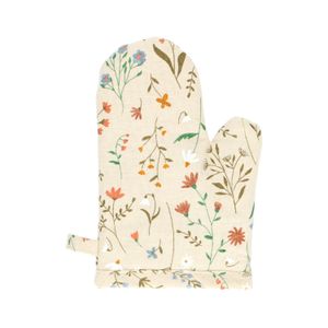 GOTS organic cotton toy oven glove with meadow flower motif