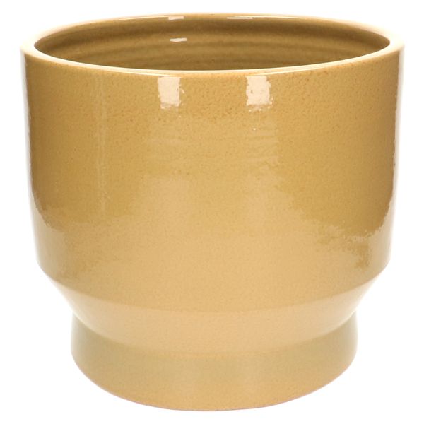 Caramel coloured earthenware flower pot 'Pato', Ø29 cm