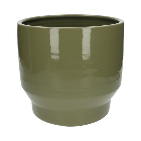 Sage green, earthenware flower pot 'Pato', Ø24 cm