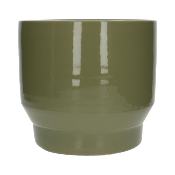 Sage green, earthenware flower pot 'Pato', Ø24 cm