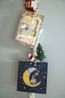 Christmas card + envelope, square, moon and hare