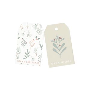 10 paper gift labels, Christmas twigs