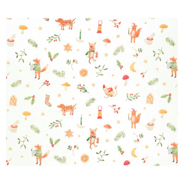 Wrapping paper, Christmas animals, 70 x 250 cm