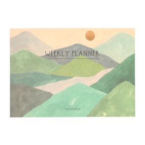 Week planner, forest landscape, A4, paper