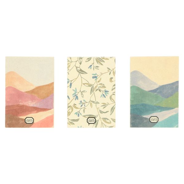 To do-blokje, landschap en bloesem, set van 3 stuks