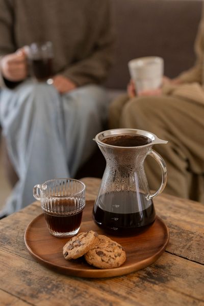Koffiekan + filter, 600 ml, glas en rvs Koffiekan + filter, 600 ml, glas en rvs