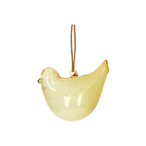 Glazen hanger, vogel, geel Glazen hanger, vogel, geel
