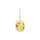 Decoration, Easter egg, paper mâché, yellow with flowers