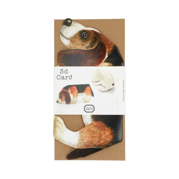 Card, 3D dog