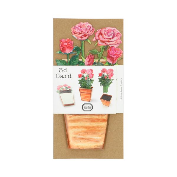 Carte 3D avec enveloppe, roses Carte 3D avec enveloppe, roses
