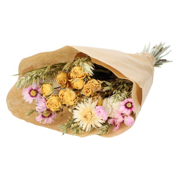 Droogbloemen, gemengd boeket, pastel mix