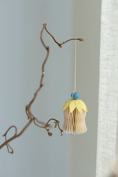 Suspension fleur, papier, alvéolé, lot de 4 Suspension fleur, papier, alvéolé, lot de 4