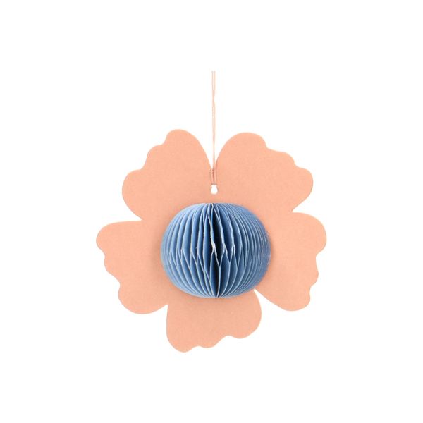 Decoration, anemone, paper, honeycomb, coral/blue