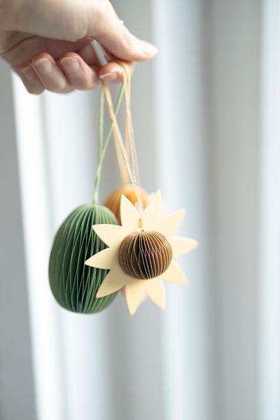 Decoration, Easter egg, folding, paper, green