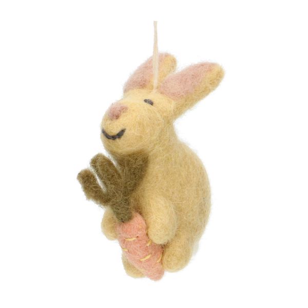 Osteranhänger Hase mit Mohrrübe, Filz Osteranhänger Hase mit Mohrrübe, Filz