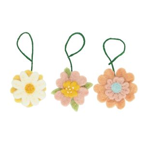 Fleurs, feutrine, lot de 3 Fleurs, feutrine, lot de 3