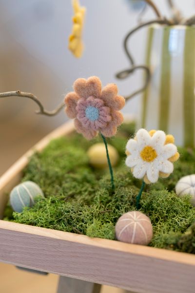 Fleurs, feutrine, lot de 3 Fleurs, feutrine, lot de 3
