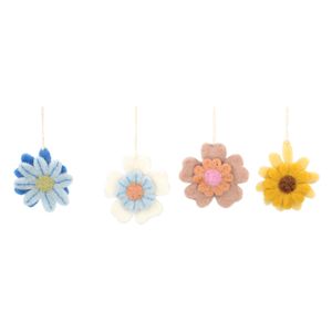 Suspensions de Pâques, fleurs, feutrine, lot de 4 Suspensions de Pâques, fleurs, feutrine, lot de 4