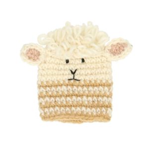 Gehäkelter Eierwärmer, Baumwolle, Schaf, grau Gehäkelter Eierwärmer, Baumwolle, Schaf, grau