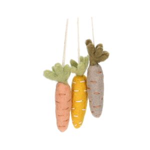 Rainbow carrot decorations, felt