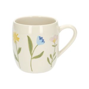 Tea mug, stoneware, wildflowers, Ø 9.5 cm