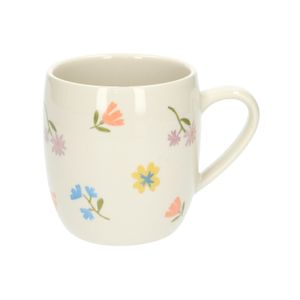 Mug, grès, fleurs, Ø 9,5 cm Mug, grès, fleurs, Ø 9,5 cm