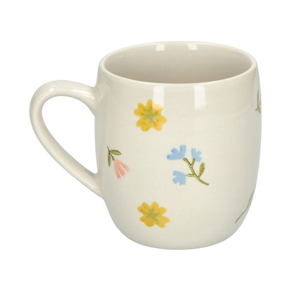 Mug, grès, fleurs, Ø 9,5 cm