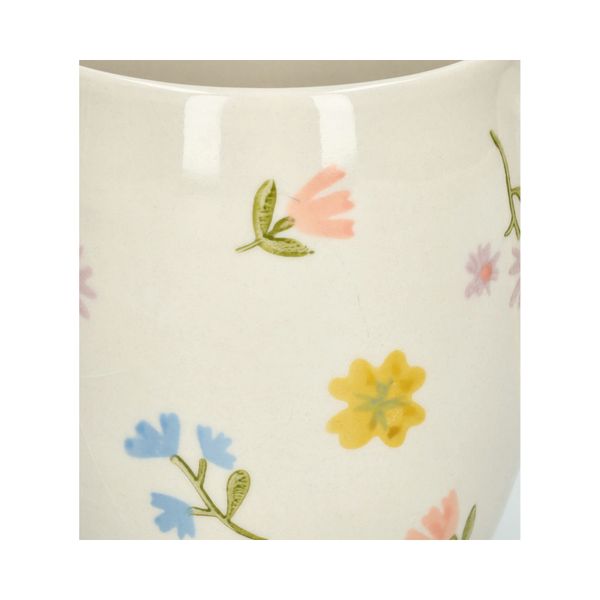Mug, grès, fleurs, Ø 9,5 cm