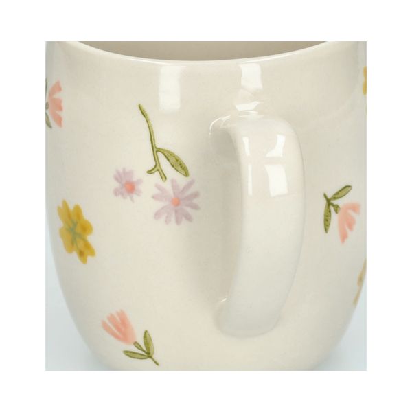 Mug, grès, fleurs, Ø 9,5 cm