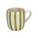 Mug, grès, vert à rayures, Ø 9,5 cm