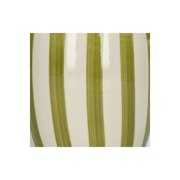 Mug, grès, vert à rayures, Ø 9,5 cm