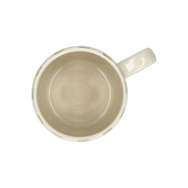 Mug, grès, vert à rayures, Ø 9,5 cm